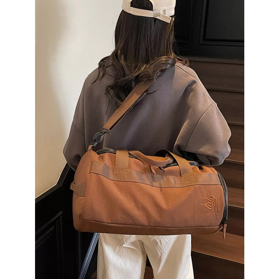 Oxford Cloth Duffel Bag Brown / ONESIZE Apparel and Accessories