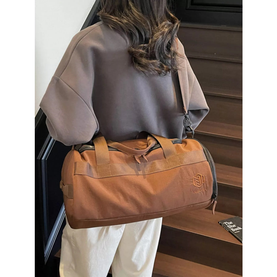 Oxford Cloth Duffel Bag Brown / ONESIZE Apparel and Accessories