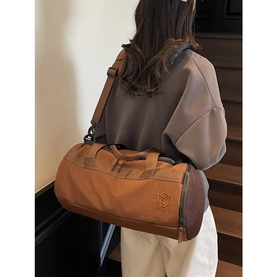 Oxford Cloth Duffel Bag Brown / ONESIZE Apparel and Accessories