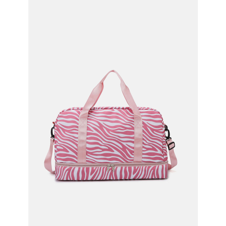 Oxford Cloth Leopard Travel Bag Pink Zebra / One Size Apparel and Accessories