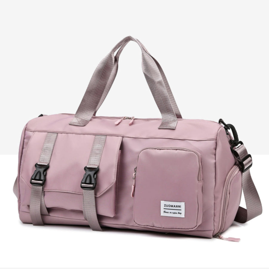 Oxford Cloth Multi-Pocket Travel Bag Dusty Pink / One Size Apparel and Accessories