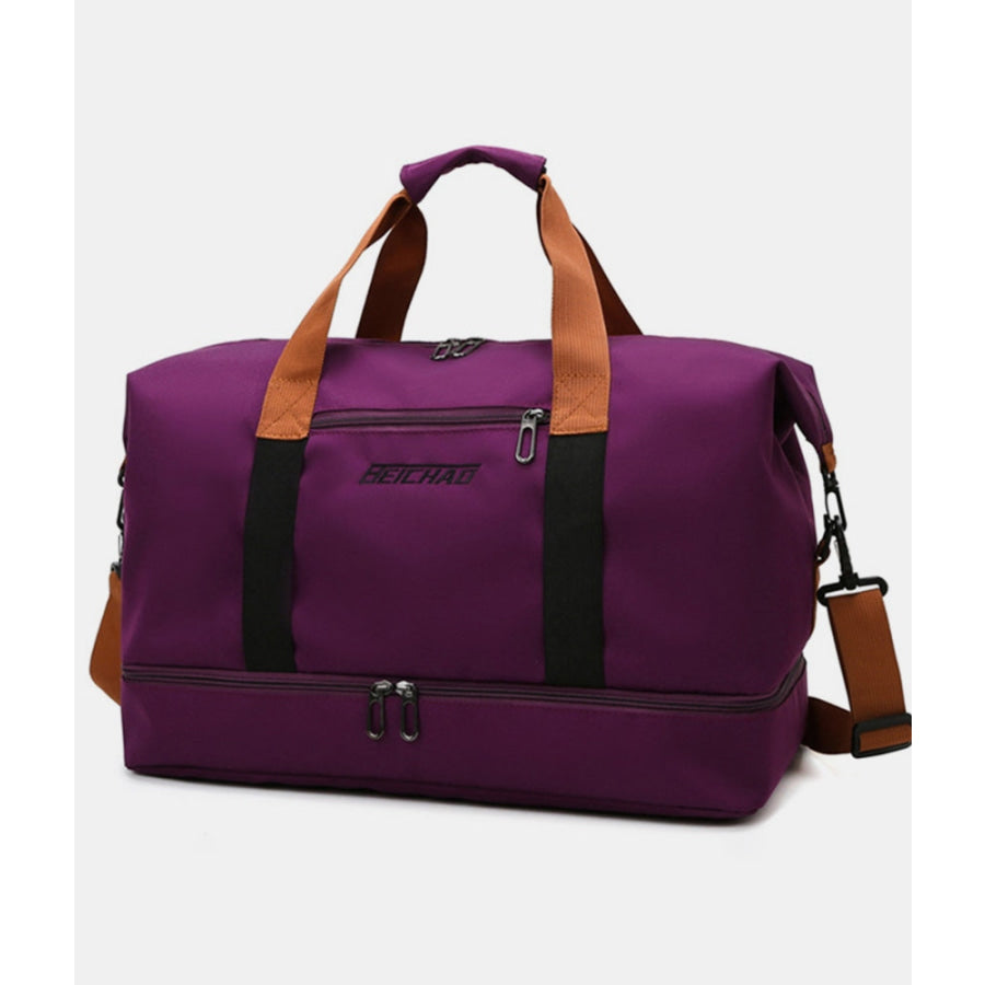 Oxford Cloth Oversize Travel Bag Plum Purple / One Size Apparel and Accessories