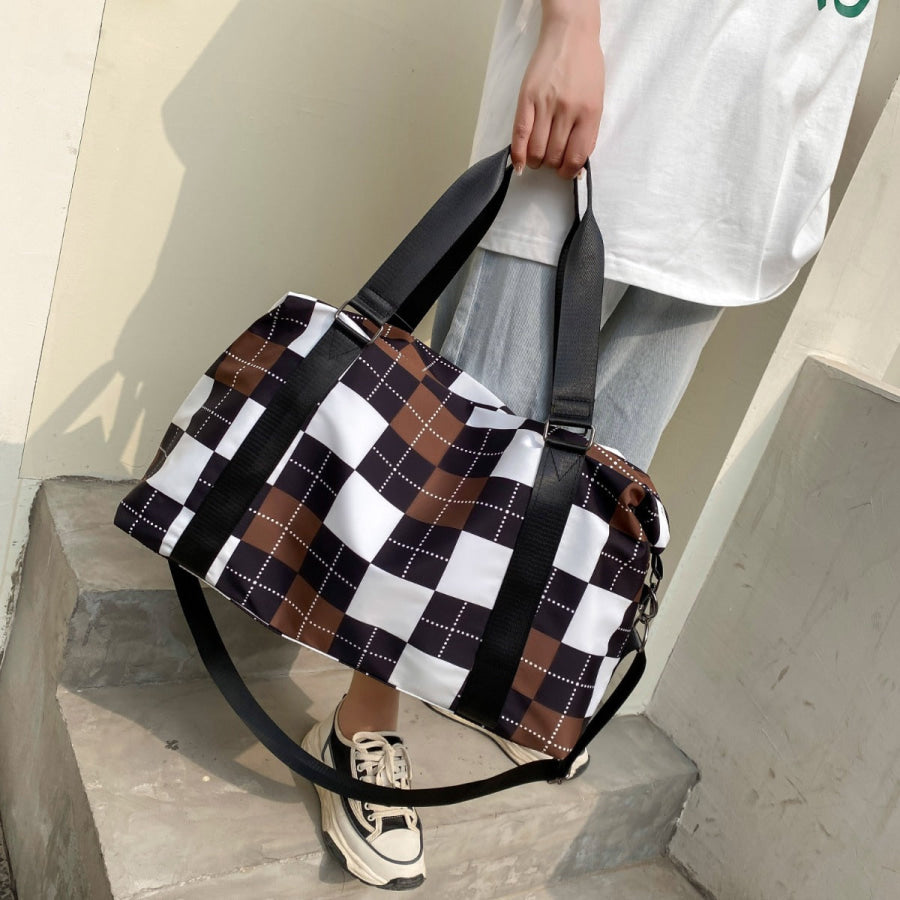 Oxford Cloth Plaid Travel Bag Apparel and Accessories