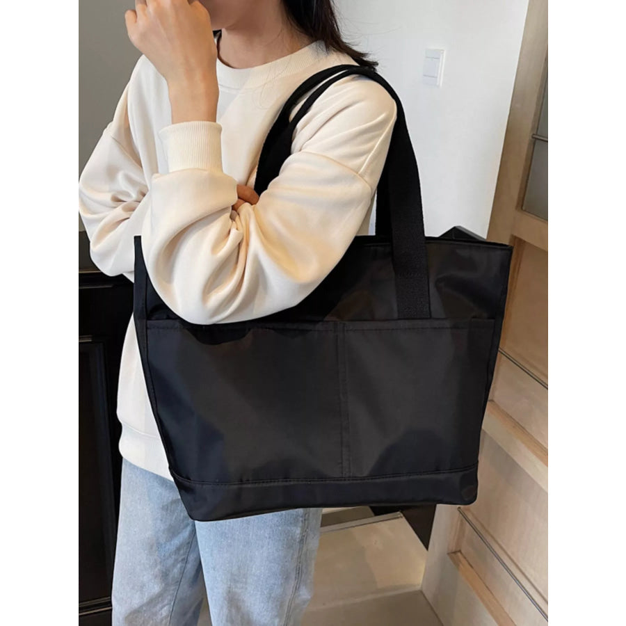 Oxford Cloth Shoulder Bag Black / One Size Apparel and Accessories