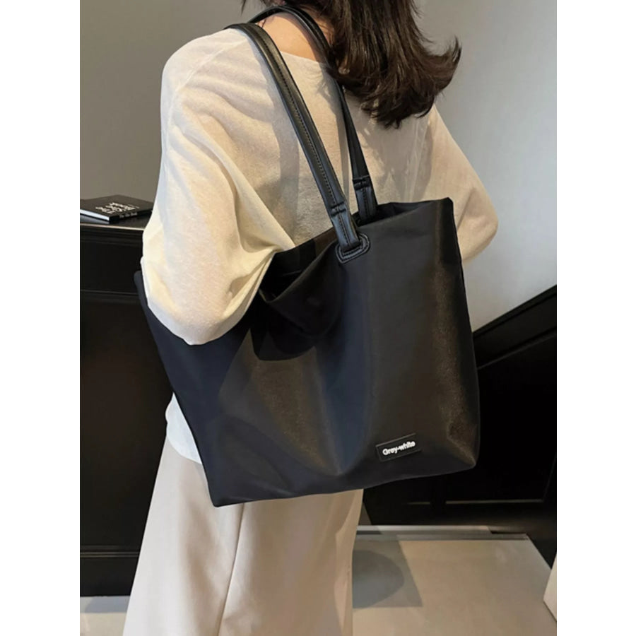 Oxford Cloth Shoulder Bag Black / One Size Apparel and Accessories