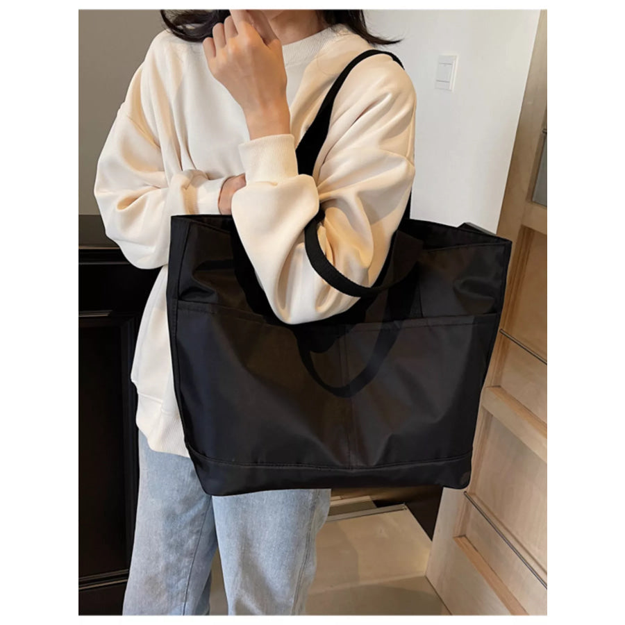 Oxford Cloth Shoulder Bag Black / One Size Apparel and Accessories