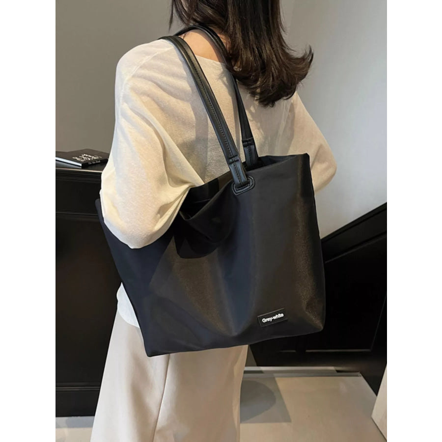Oxford Cloth Shoulder Bag Black / One Size Apparel and Accessories