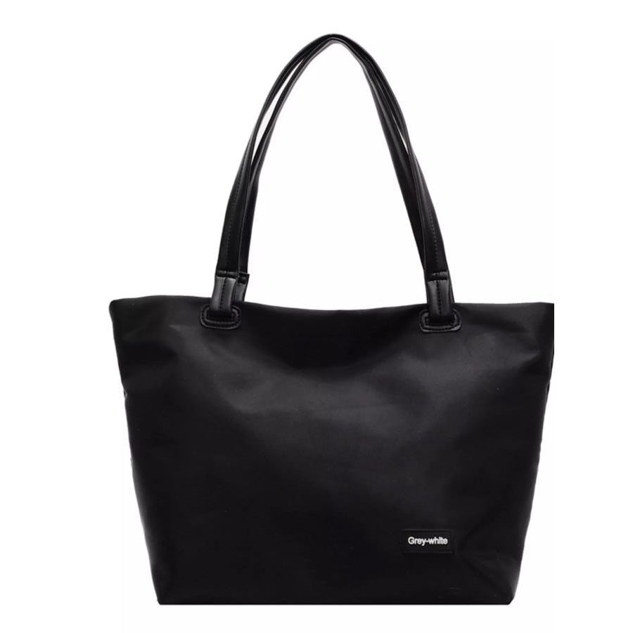 Oxford Cloth Shoulder Bag Black / One Size Apparel and Accessories