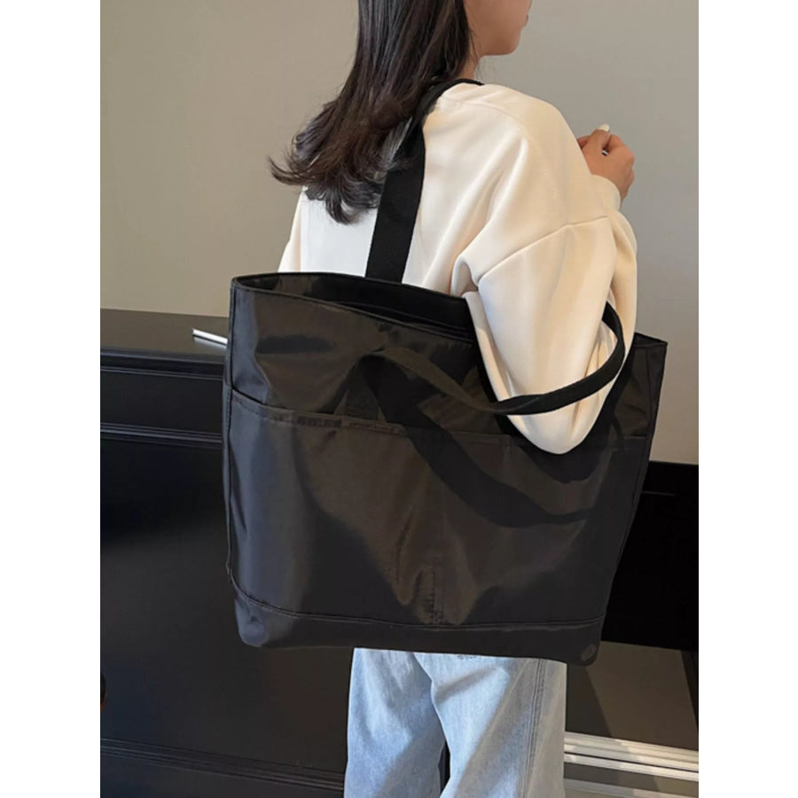 Oxford Cloth Shoulder Bag Black / One Size Apparel and Accessories