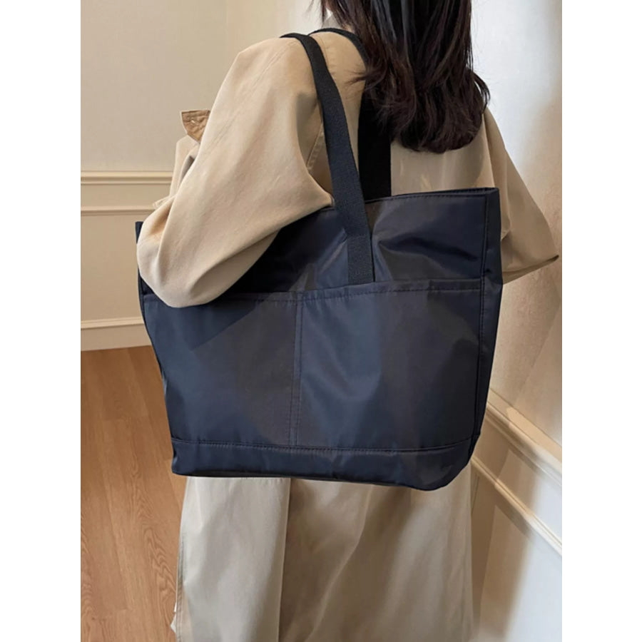 Oxford Cloth Shoulder Bag Black / One Size Apparel and Accessories