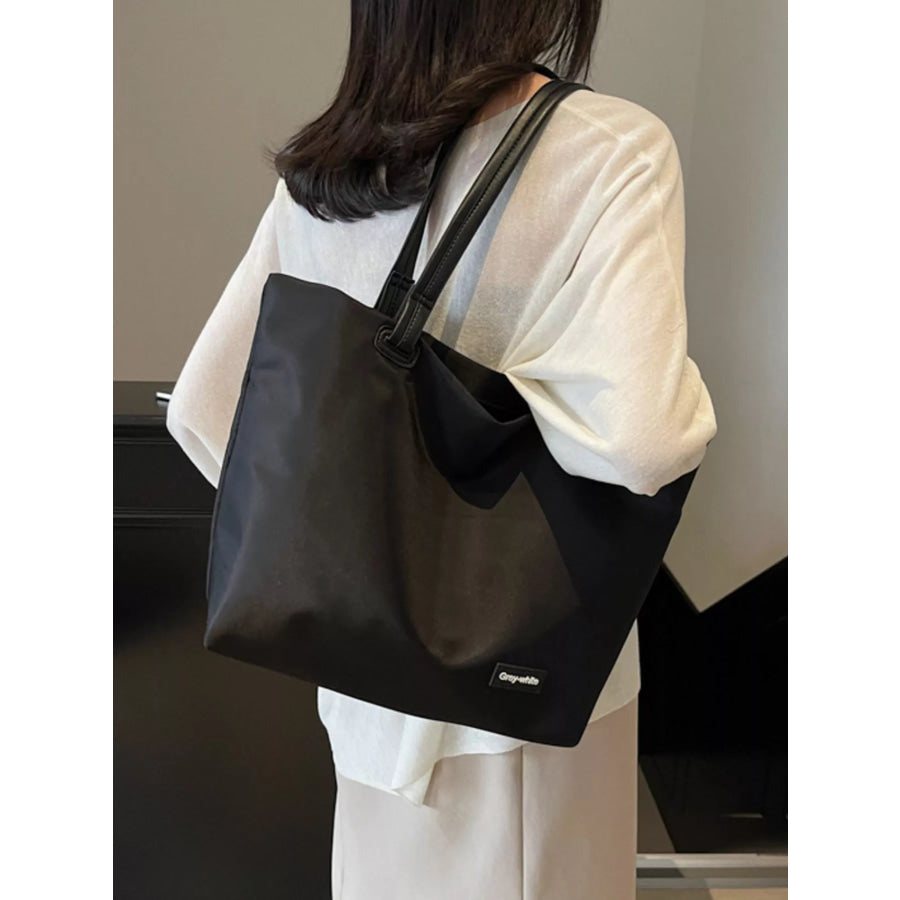 Oxford Cloth Shoulder Bag Black / One Size Apparel and Accessories