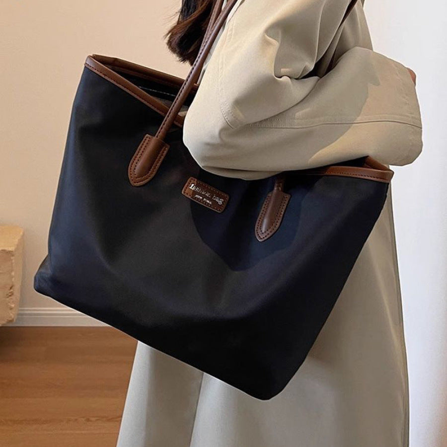 Oxford Cloth Tote Bag Black With Coffee / ONESIZE Apparel and Accessories