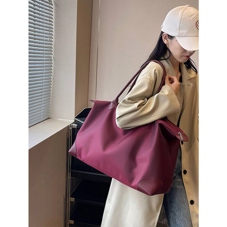 Oxford Cloth Travel Bag Burgundy / One Size Apparel and Accessories
