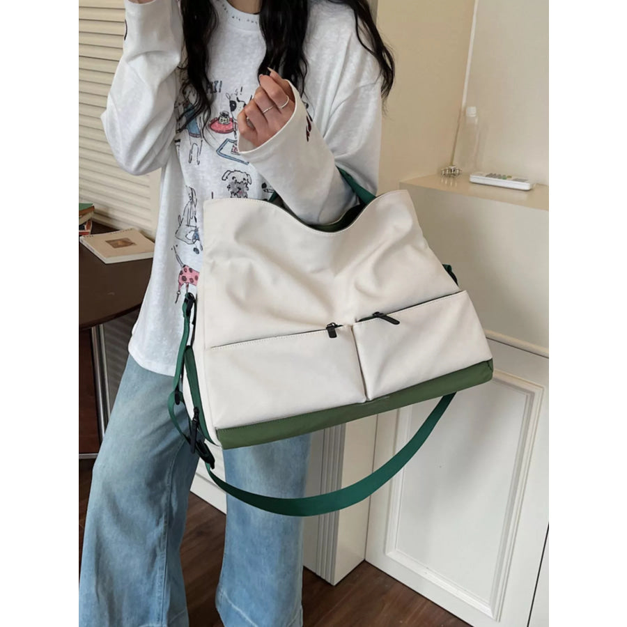 Oxford Cloth Travel Bag Ivory / One Size Apparel and Accessories