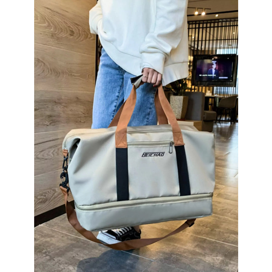 Oxford Cloth Travel Bag Khaki / One Size Apparel and Accessories