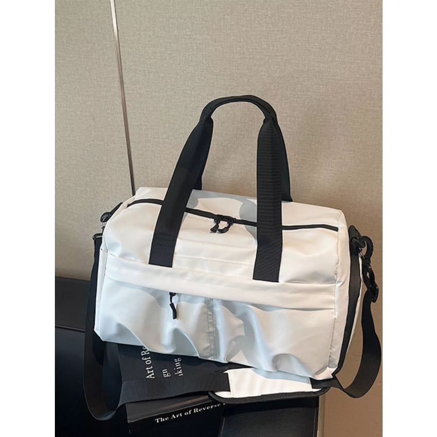 Oxford Cloth Travel Duffel Bag Off-white / ONESIZE Apparel and Accessories