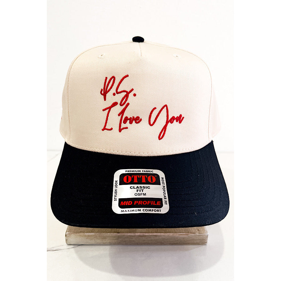 P.S. I Love You Embroidered Hat WS 620 Hats