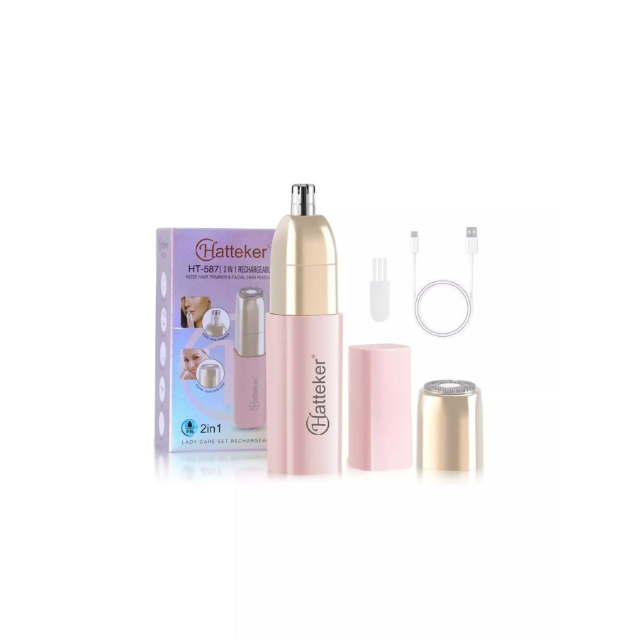 Painless 2-in-1 Hair Remover Pink / One Size Apparel and Accessories