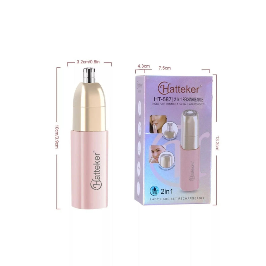 Painless 2-in-1 Hair Remover Pink / One Size Apparel and Accessories