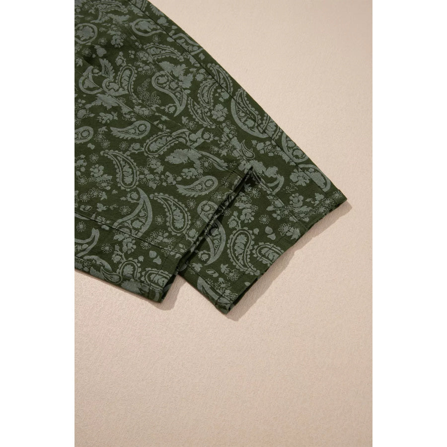 Paisley Print Harem Denim Pants Apparel and Accessories