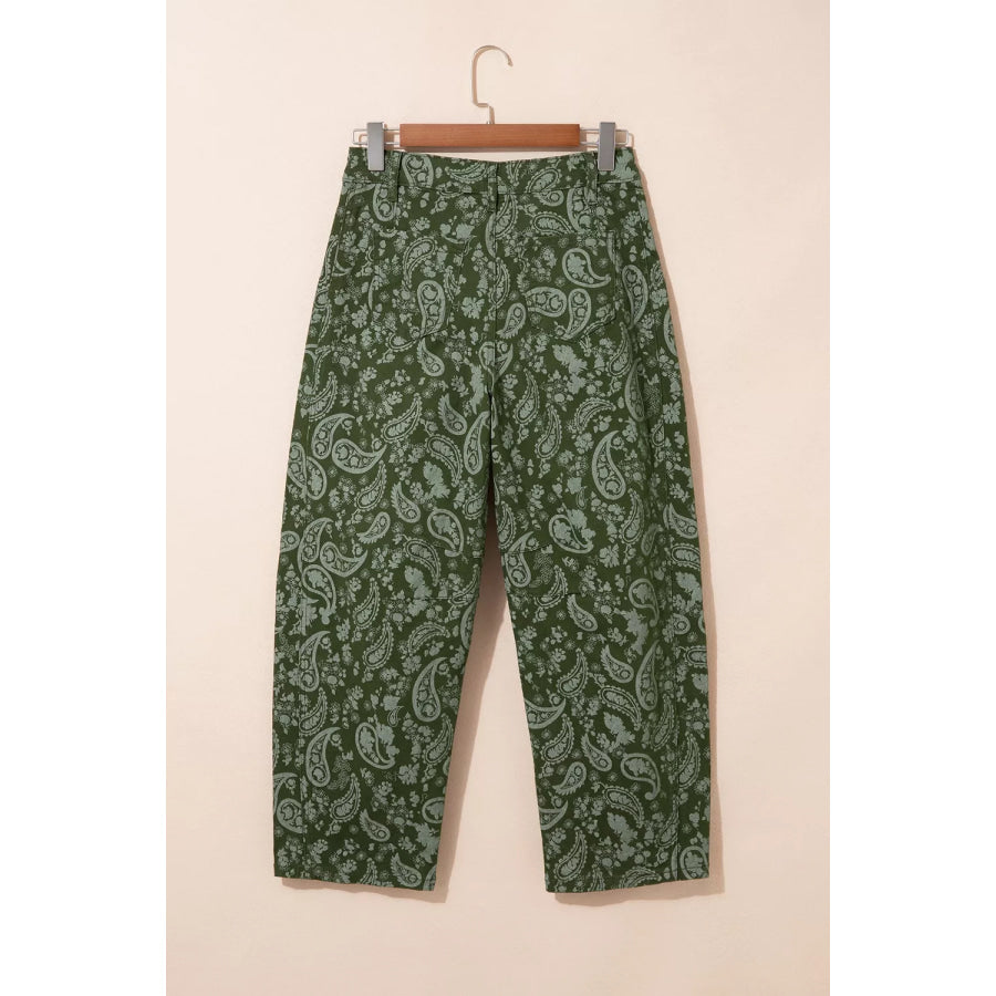 Paisley Print Harem Denim Pants Apparel and Accessories