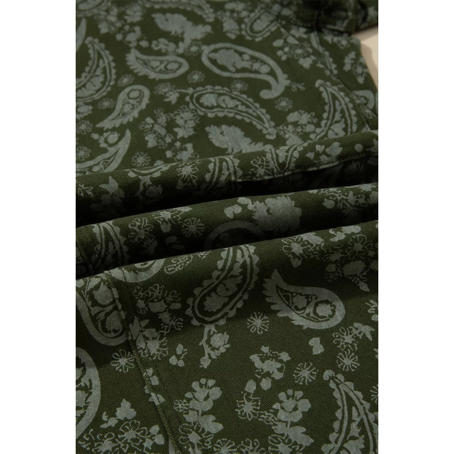 Paisley Print Harem Denim Pants Apparel and Accessories