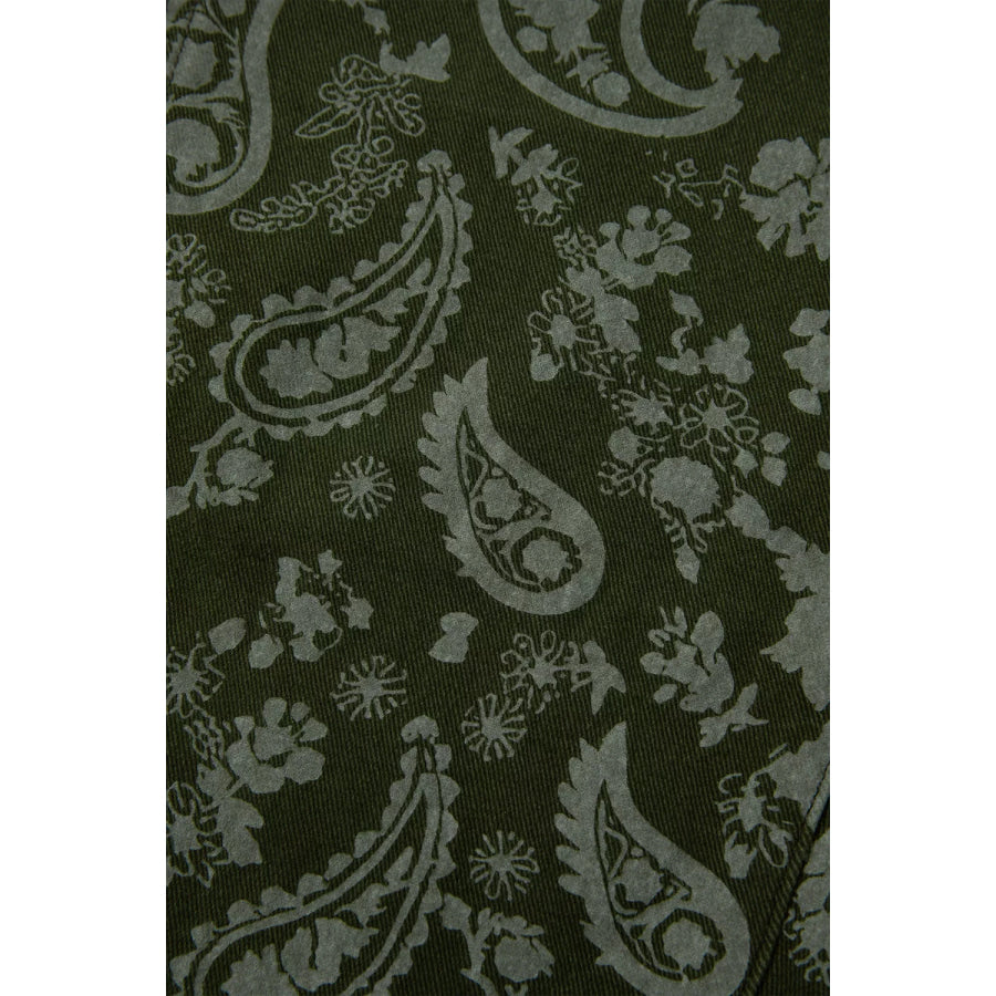Paisley Print Harem Denim Pants Apparel and Accessories