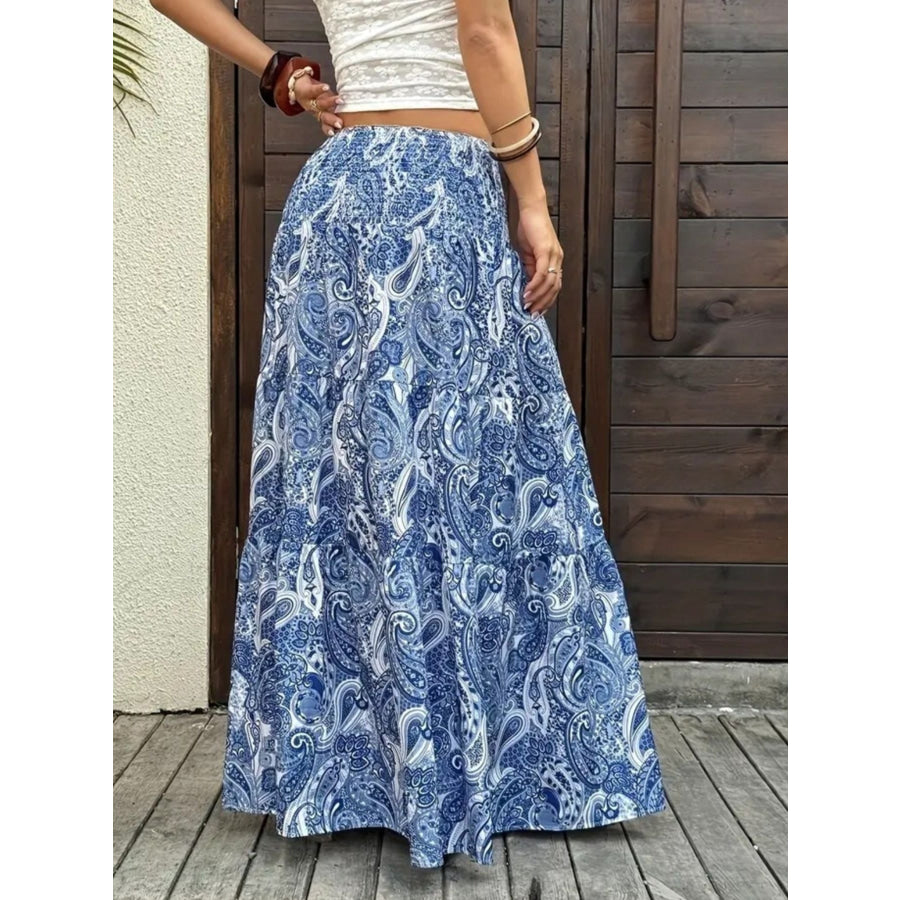 Paisley Print Maxi Skirt Apparel and Accessories