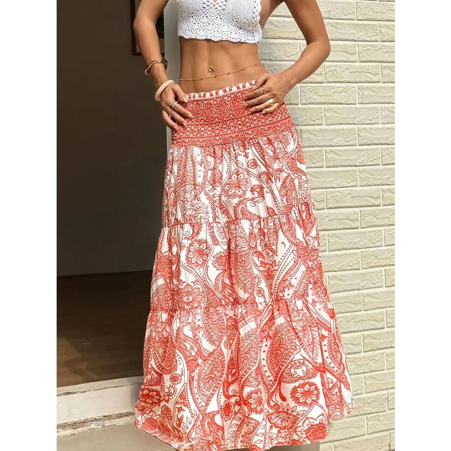 Paisley Print Maxi Skirt Apparel and Accessories