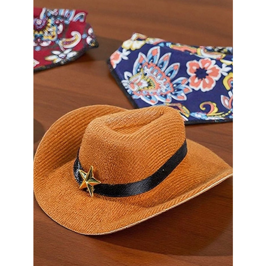 Paisley Print Pet Scarf & Hat Brown Hat / S Apparel and Accessories