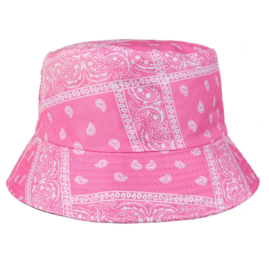Paisley Print Reversible Bucket Hat Pink / onesize Apparel and Accessories