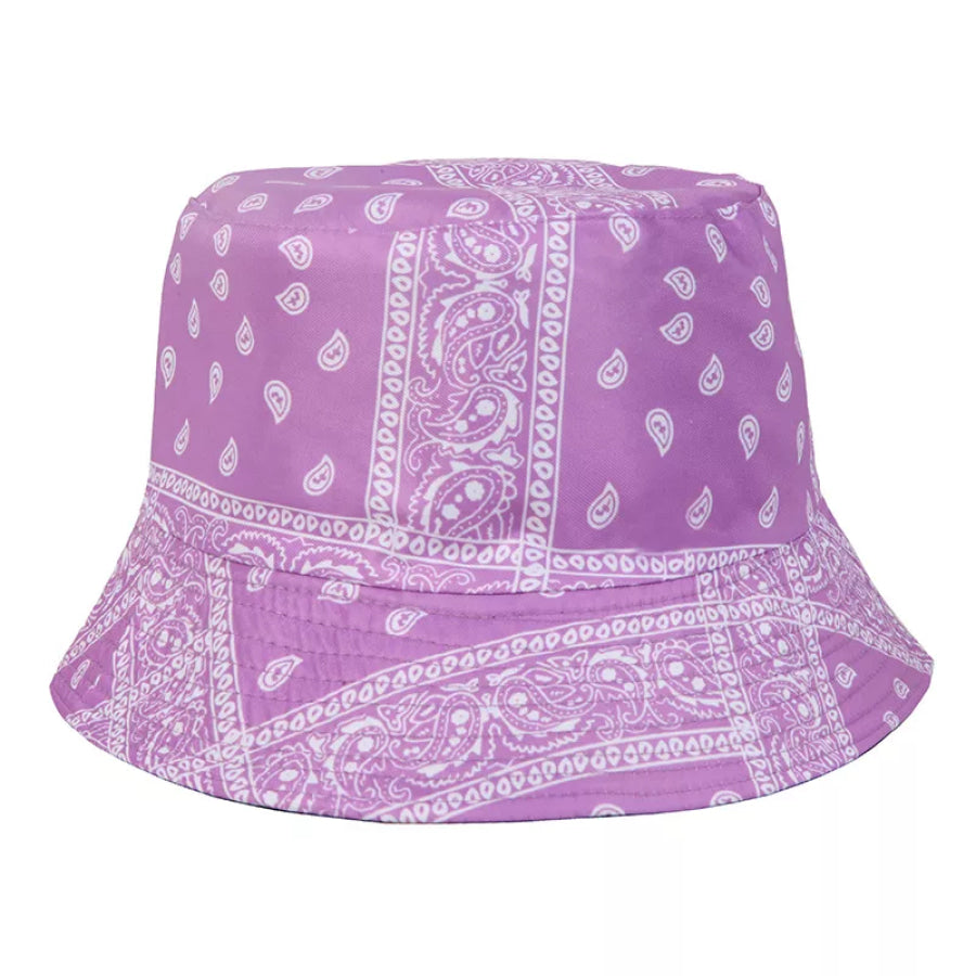 Paisley Print Reversible Bucket Hat Pink Purple / onesize Apparel and Accessories