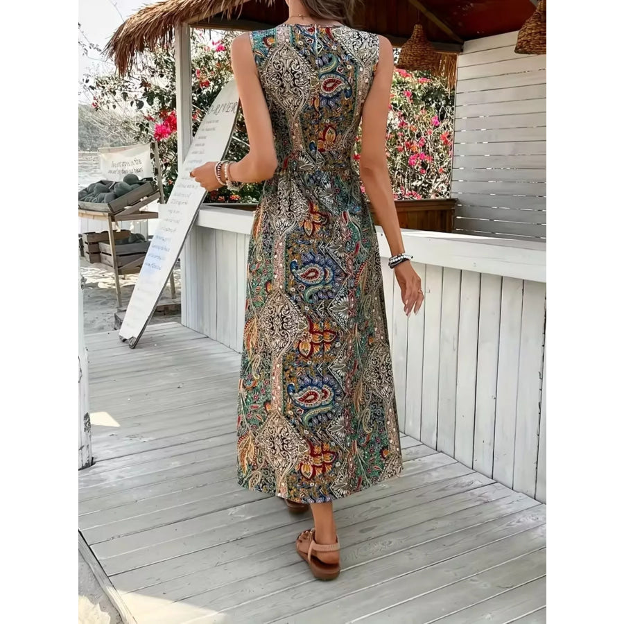 Paisley Print Sleeveless Romper Apparel and Accessories
