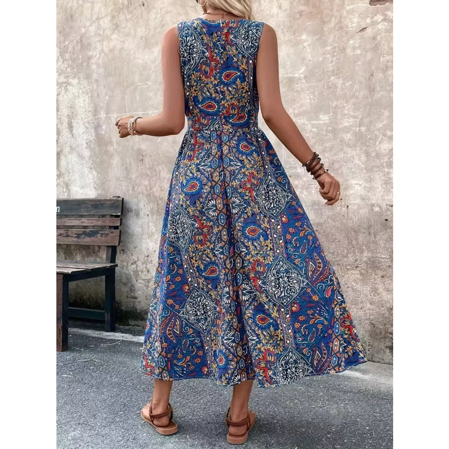 Paisley Print Sleeveless Romper Apparel and Accessories