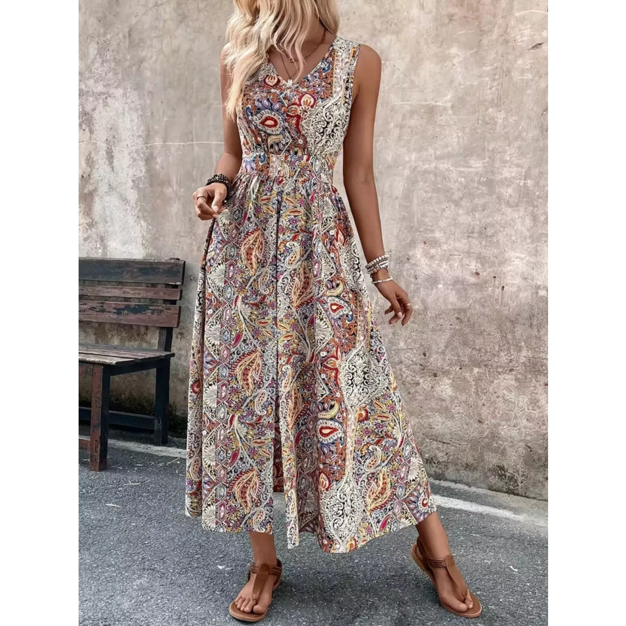 Paisley Print Sleeveless Romper Apparel and Accessories