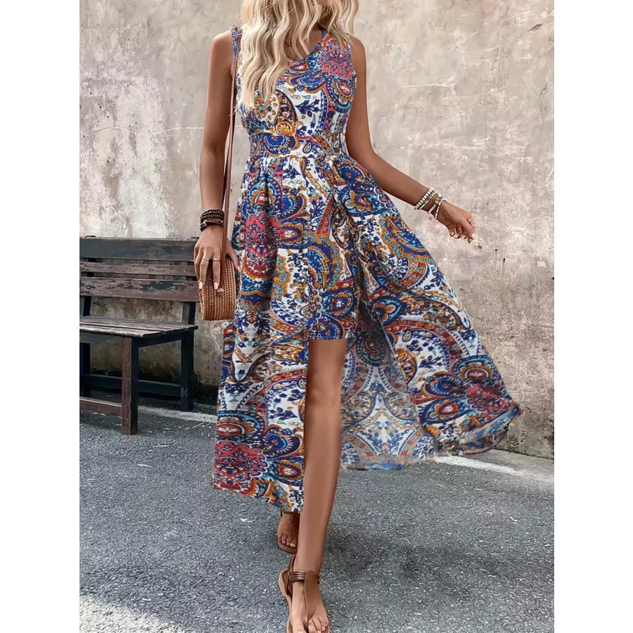Paisley Print Sleeveless Romper Multicolor / S Apparel and Accessories