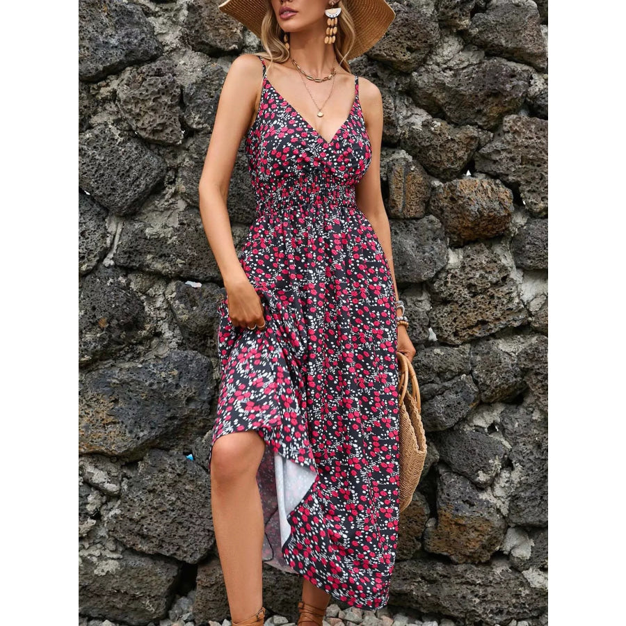 Paisley Print Spaghetti Strap Midi Dress Apparel and Accessories