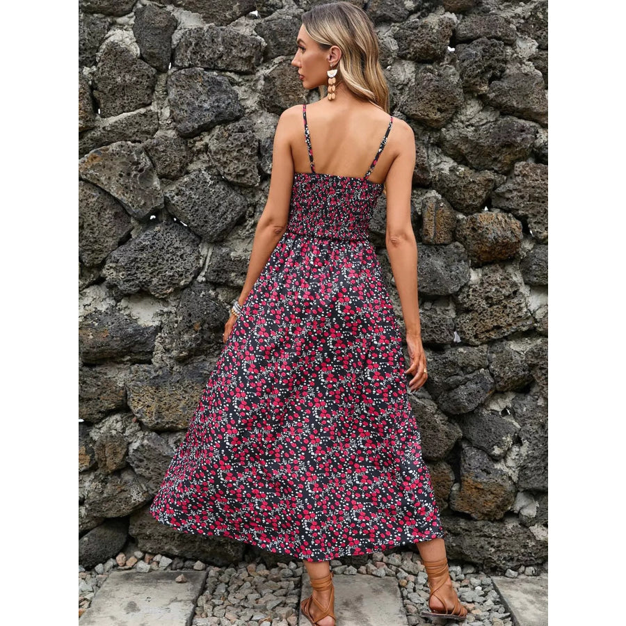 Paisley Print Spaghetti Strap Midi Dress Apparel and Accessories