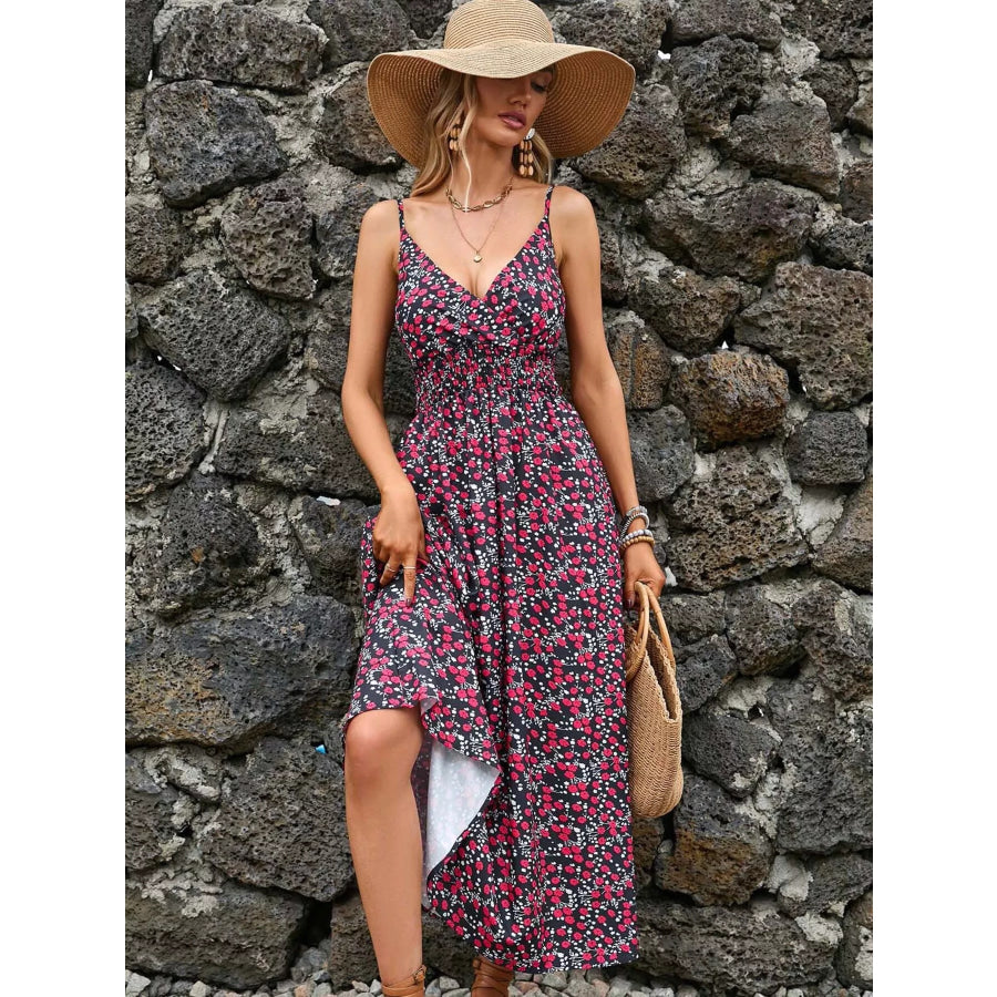 Paisley Print Spaghetti Strap Midi Dress Apparel and Accessories