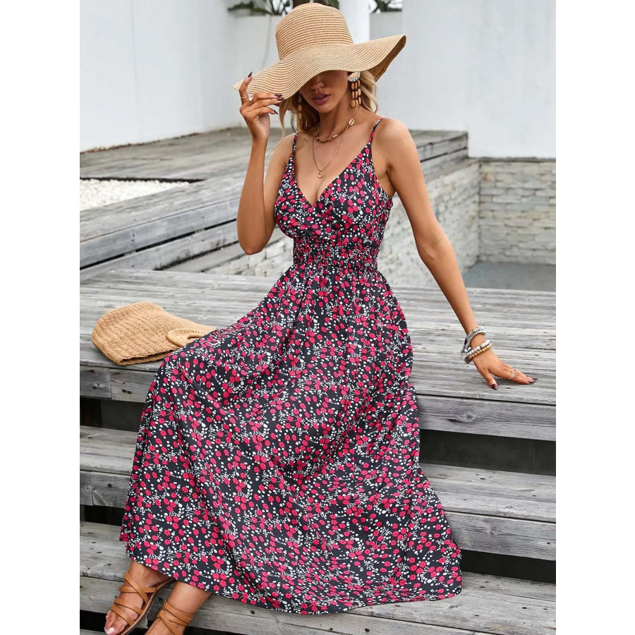 Paisley Print Spaghetti Strap Midi Dress Apparel and Accessories