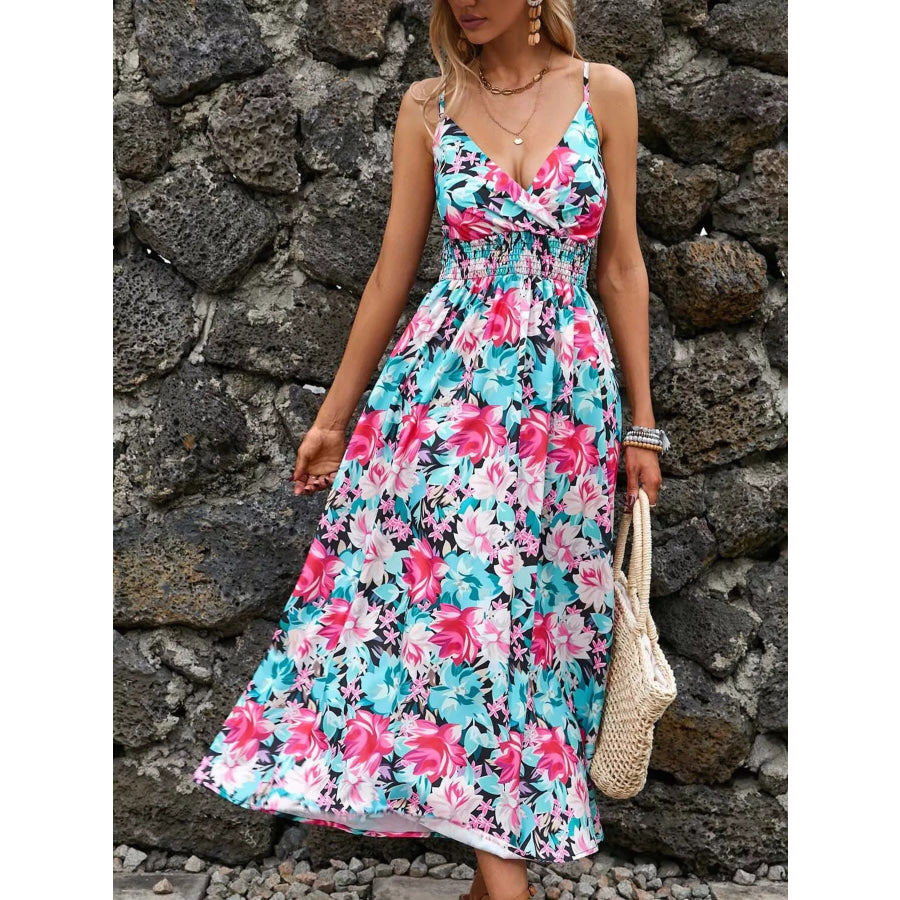 Paisley Print Spaghetti Strap Midi Dress Apparel and Accessories