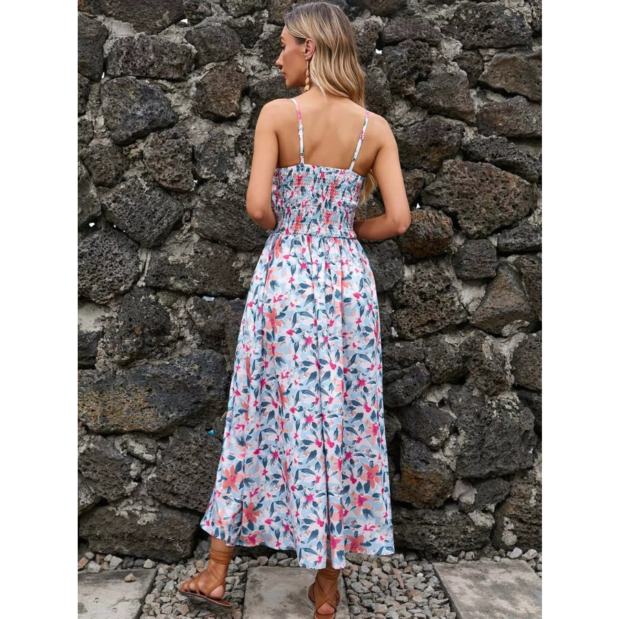 Paisley Print Spaghetti Strap Midi Dress Apparel and Accessories