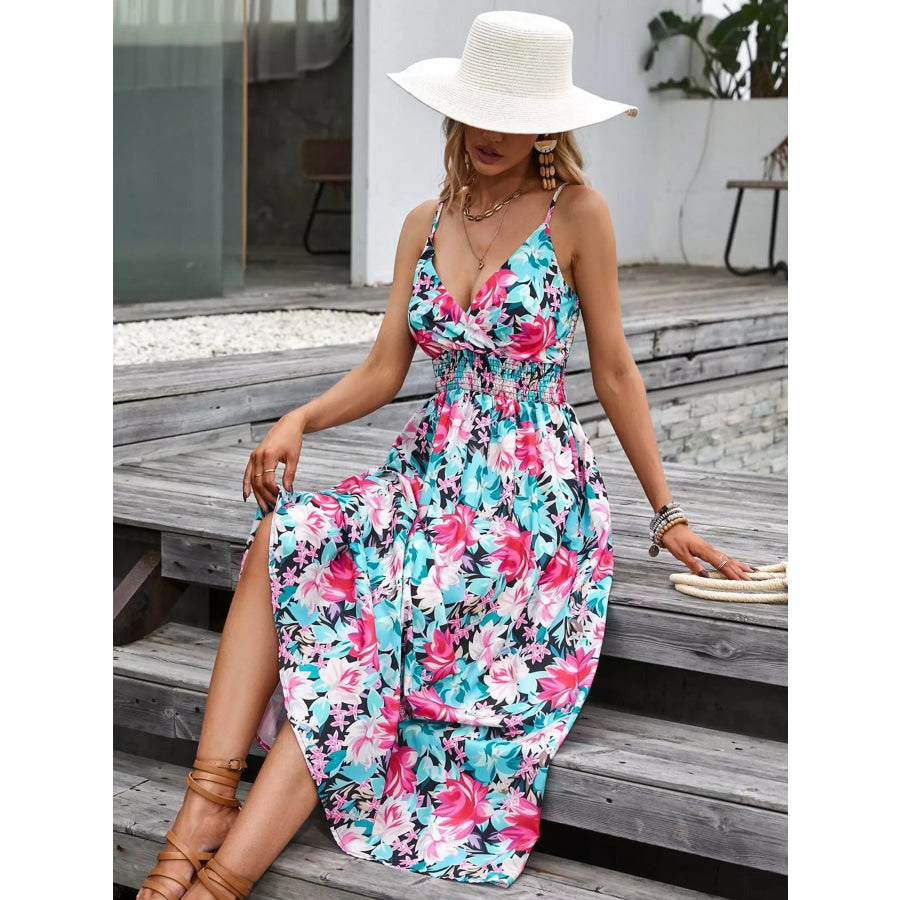 Paisley Print Spaghetti Strap Midi Dress Apparel and Accessories