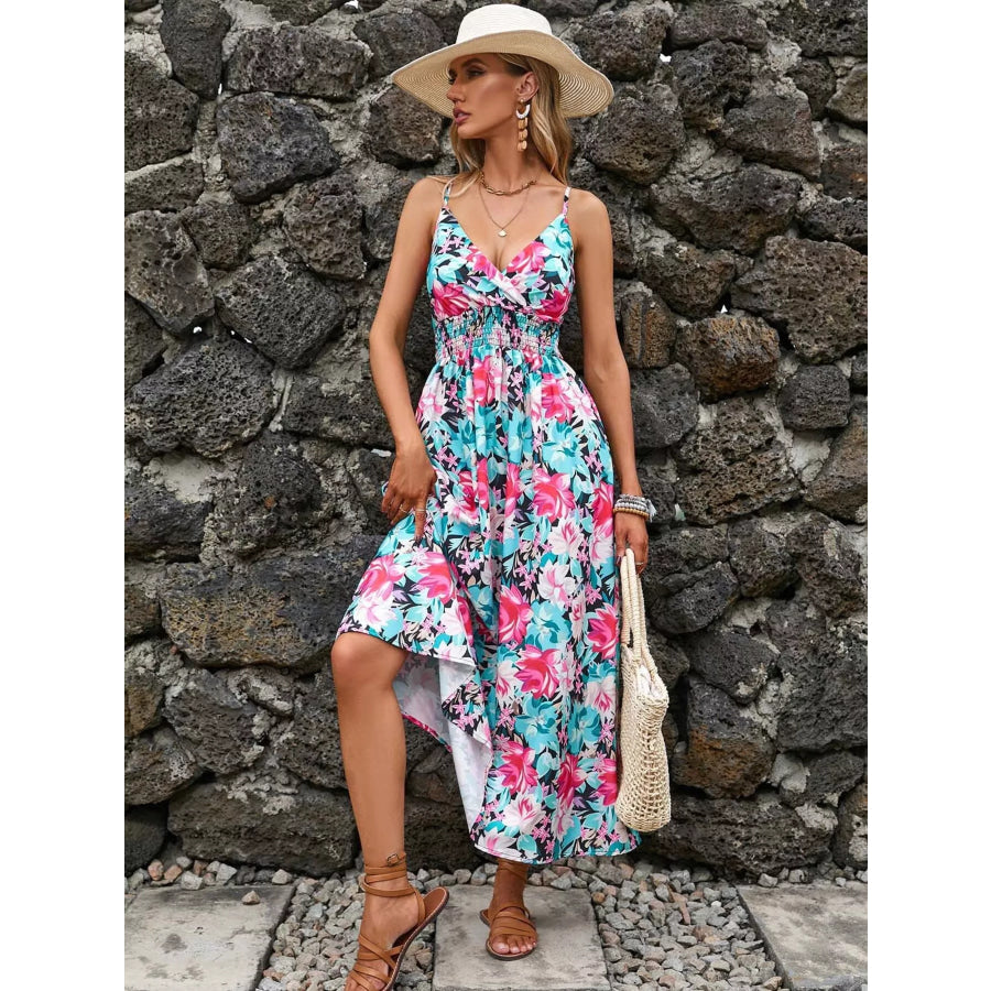 Paisley Print Spaghetti Strap Midi Dress Apparel and Accessories