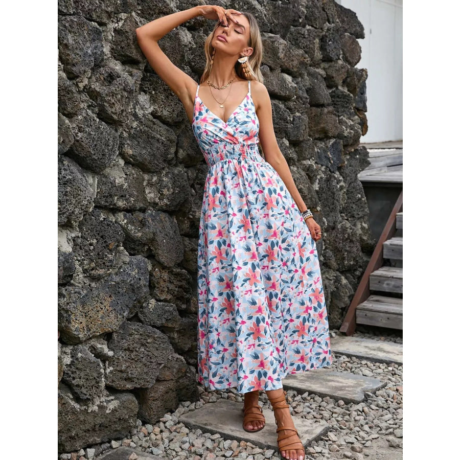 Paisley Print Spaghetti Strap Midi Dress Apparel and Accessories
