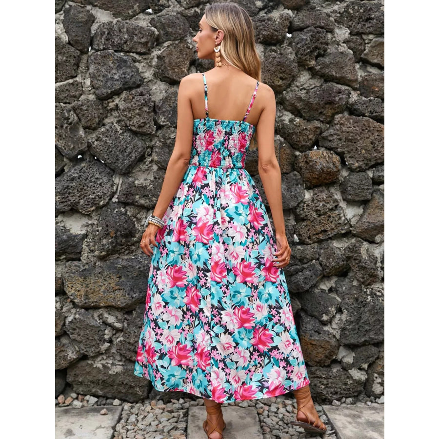 Paisley Print Spaghetti Strap Midi Dress Apparel and Accessories