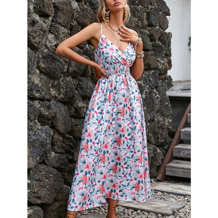 Paisley Print Spaghetti Strap Midi Dress Apparel and Accessories