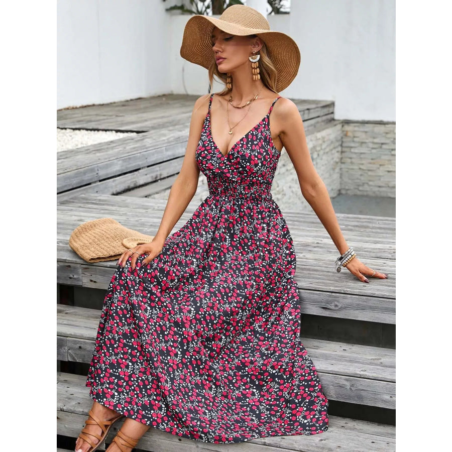 Paisley Print Spaghetti Strap Midi Dress Apparel and Accessories