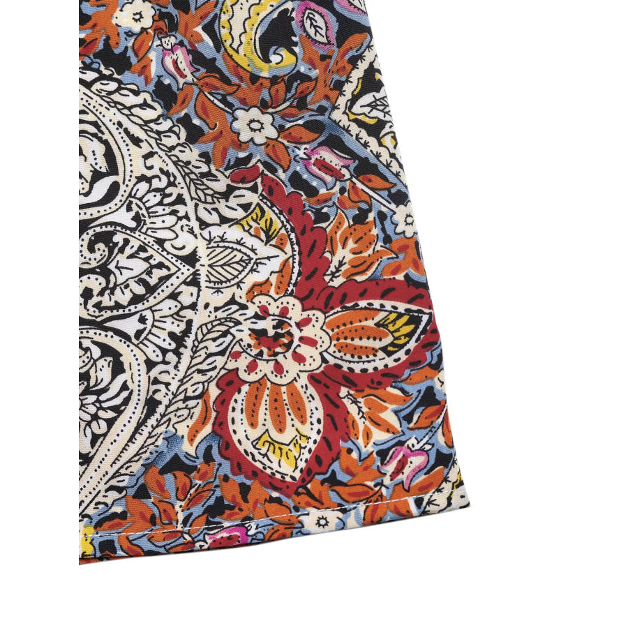 Paisley Print Tie Neck Sleeveless Midi Dress Apparel and Accessories