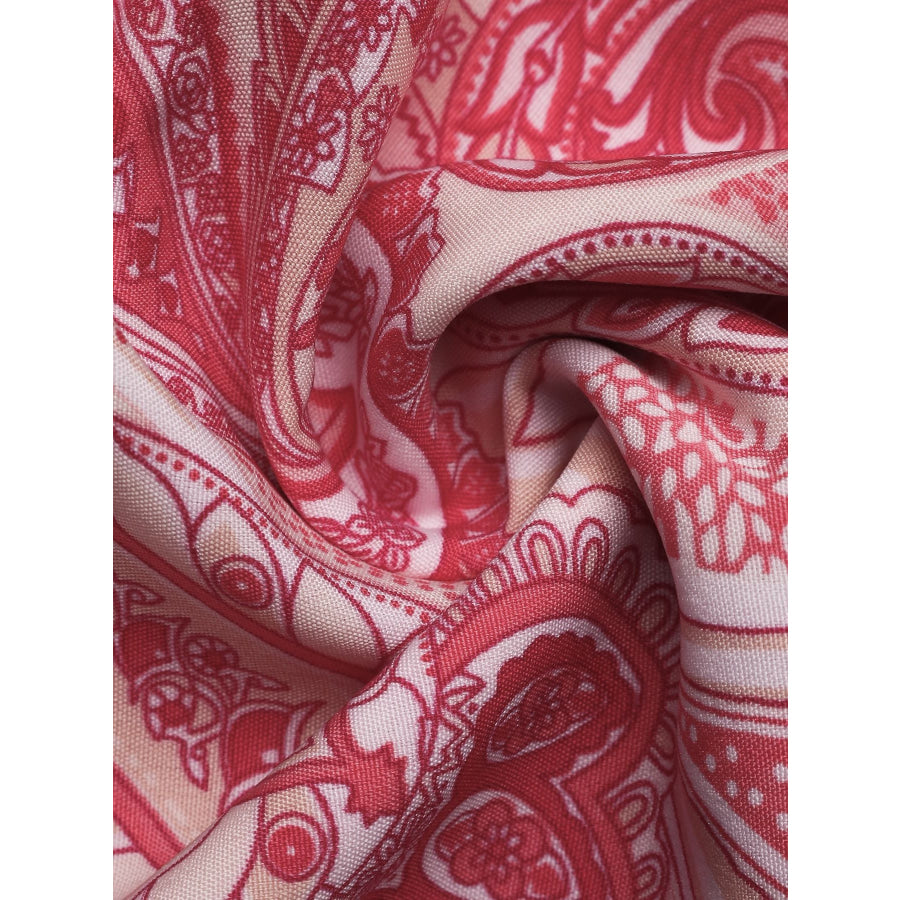Paisley Print Tube Top and Ruffle Mini Skirt Set Apparel and Accessories